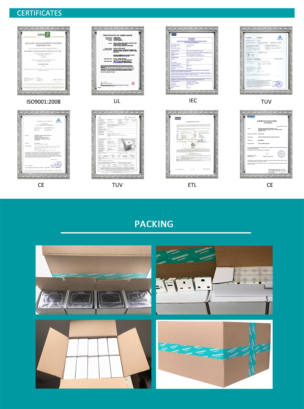 IP 44 Kitchen Table Box/Floor Boxes/Floor Outlet Boxes/Floor Sockets with Multi Switches&Sockets